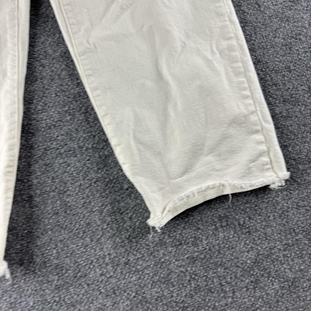 Madewell Perfect Vintage Wide-Leg Crop Jeans Womens 27P White Raw Hem Denim - Picture 3 of 11